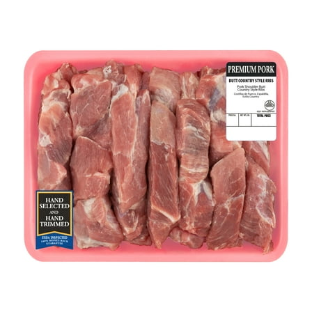 Pork Shoulder Butt Country Style Ribs, 2.5 - 4.0 lb, Tray