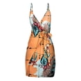 thumbnail image 3 of Kcodviy 2025 Spring and Summer Midi Dress with Sleeves formal New V Neck Multi Women Cocktail Party Printed Lace Wrapped in Business Suit Women Plus Size Dress Female, 3 of 4