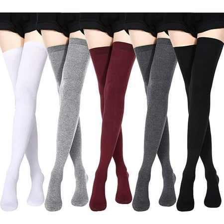 Extra Long Socks Thigh High Cotton Socks Extra Long Boot Stockings for ...