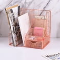 thumbnail image 6 of Milue Multifunctional Rose Gold File Holder Compartment Cute Sliding Drawer, 6 of 20