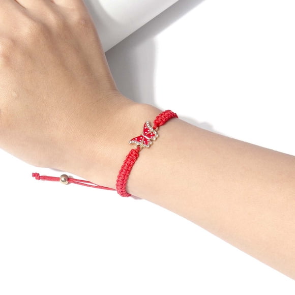 Dvkptbk Bracelets Handmade Braided Butterfly Bracelets Adjustable Butterfly Bracelet for Teen Girls, Butterfly Charm Bracelets Valentine's Day Gift for Her, Friendship Couple Bracelets on Clearance