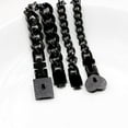 thumbnail image 3 of Uloveido 2pcs Black Couples Square and Heart Lock Bracelet Bangles, His and Hers Lock and Key Matching Bracelets Set for Him and Her Y853(Black), 3 of 7