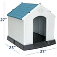 thumbnail image 3 of ZENY Plastic Indoor Outdoor Dog House Medium Pet Doghouse White, Blue Roof, 3 of 9