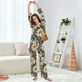 thumbnail image 5 of FORMRS Womens Pajama Set Long Sleeve Top and Pants with Pockets Soft Comfy Lounge Sleepwear, Sizes S-2XL, Gray Floral Pattern, 5 of 7