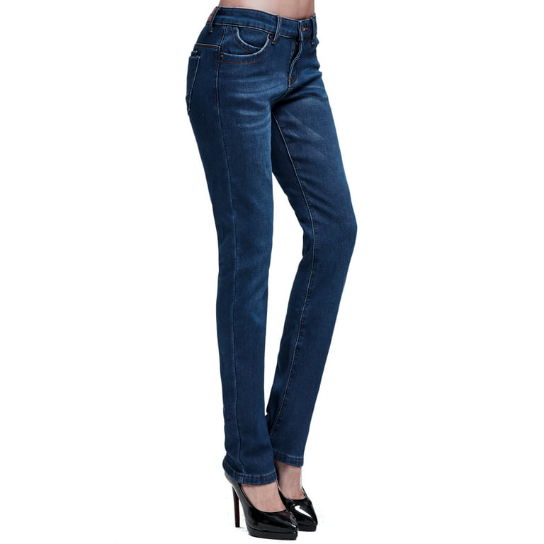 Womens Winter Jeans Fit Warm Thick Straight Pants Fleece Lined Warm Jeggings  (Blue, US, Alpha, X-Small, Regular, Long) at  Women's Jeans store