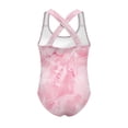 thumbnail image 5 of Uorisanigo Little Girls Swimsuits One Piece Pink Marble Print Sport Halter Swimwear Polyester and Spandex Fabric Pool Party Beach Bathing Suit, Size 13-14, 5 of 7
