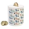 thumbnail image 2 of Llama Piggy Bank, Cartoon Style Hand Drawn South American Animals Alpacas and Llamas Design, Ceramic Coin Bank Money Box for Cash Saving, 3.6" X 3.2", Multicolor, by Ambesonne, 2 of 4