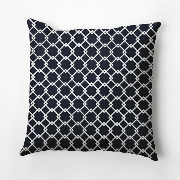 Simply Daisy 16" x 16" Link Lock Geometric Outdoor Pillow, Navy (1 count)