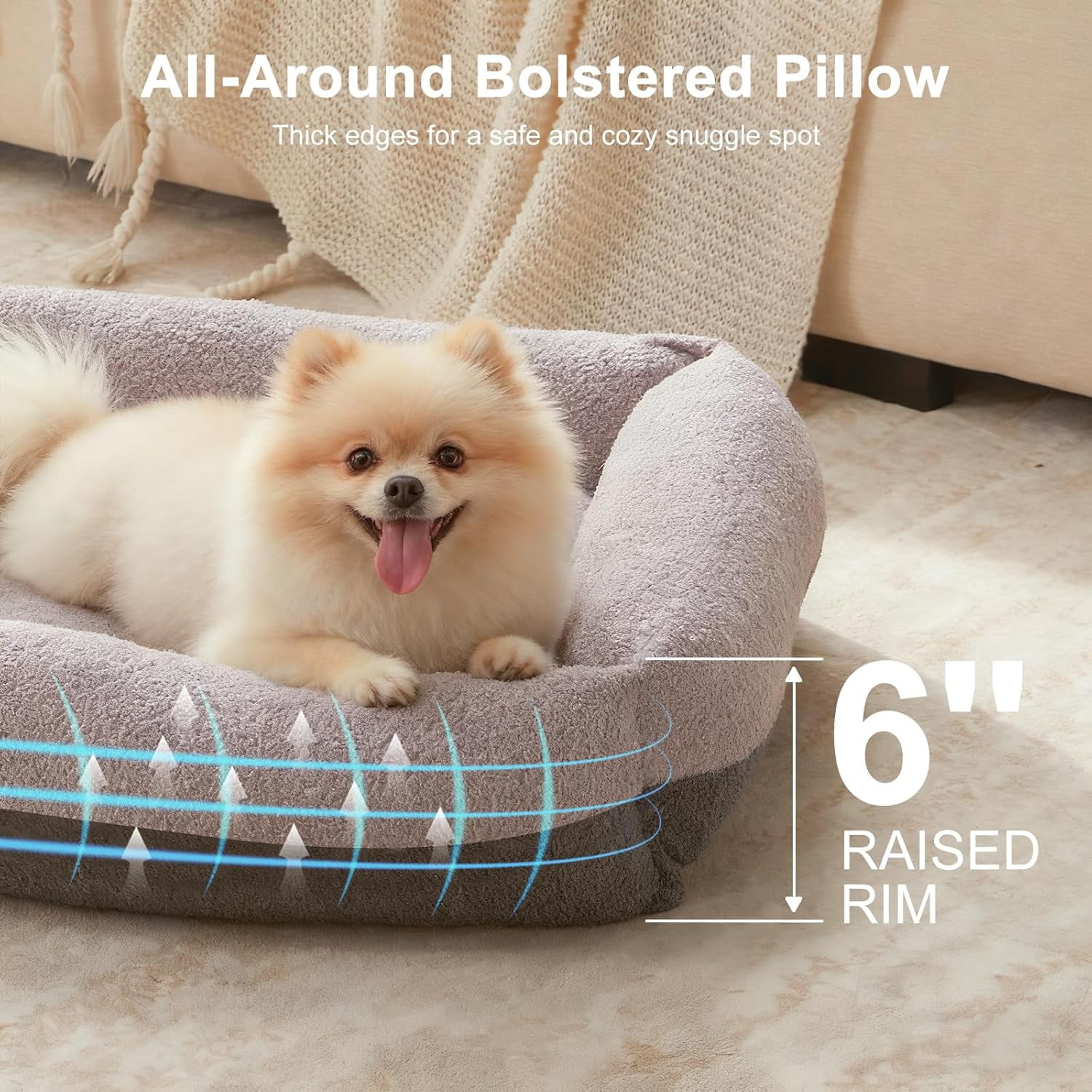 Large Orthopedic Pet Bed, Washable Kennel Mat with Removable Cover, Non-Slip Base Cushion for Medium and Large Dogs