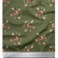 thumbnail image 1 of Soimoi Rayon Fabric Leaves,Mushroom & Deer Kids Fabric Prints by Yard 56 Inch Wide, 1 of 1