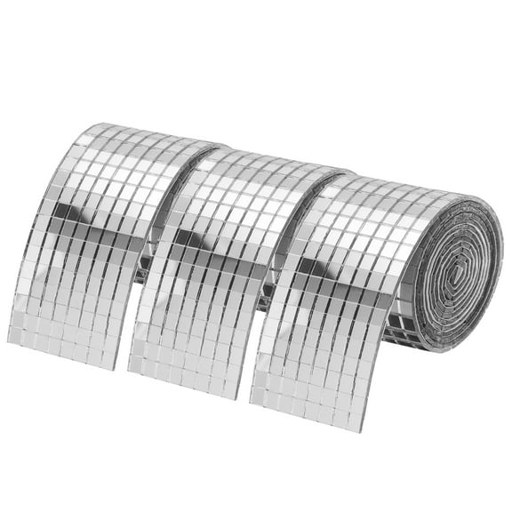 Uxcell Mirror Mosaic Tiles, 4800Pcs 5 x 5mm Square Glass Tiles Self-Adhesive Small Mirrors for Crafts (Silver)