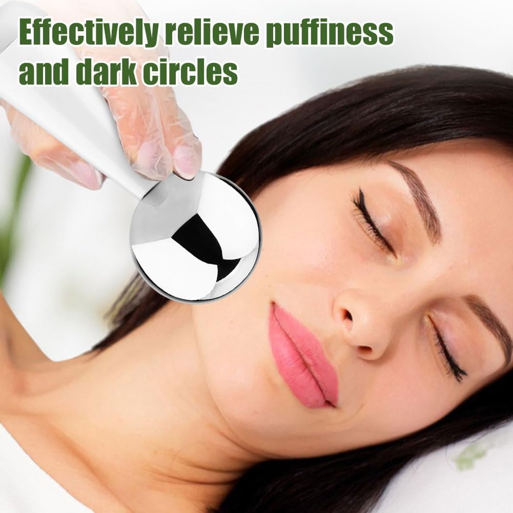 Ice Globes for Facials, Unbreakable Steel Cooling Roller, Cryo Sticks for Face, Massager for Face Neck & Eyes, Skin Care for Dark Circles, Puffiness, Wrinkles, Collagen Production (Silver)