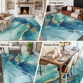 thumbnail image 5 of Area Rug for Living Room, Turquoise Marble Non-Slip Indoor Large Carpet for Bedroom/Dining Room, Modern Abstract Art Ombre Blue Washable Low-Profile Rectangle Floor Runner Rugs - 6 x 9 Ft, 5 of 8