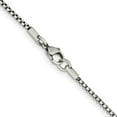 thumbnail image 3 of Stainless Steel Box Chain Styles Necklace Chisel Antiqued 2.25 mm 18 inch, 3 of 4