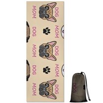Dog Mom Hot Yoga Mat Towel Non Slip for Hot Yoga - Quick-Drying Yoga Mat Cover with 4 Corner Pockets with Travel Bag - Hot Yoga Towel Non Slip 74"x26"