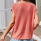 thumbnail image 5 of Camisas de Manga Corta Mujeres de Moda de Color Sólido Cuello Redondo de Punto Superior, Grande Blusa de Poliéster Casual para el Verano Al Aire Libre Y el Uso Diario, 5 of 5