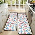 thumbnail image 4 of Kitchen Rugs Sets Of 2,Pioneer Flower Floral Print Pattern Anti Fatigue Kitchen Mat Rugs Non Slip Washable,Decorative Kitchen Floor Mats for Kitchen,Sink,Laundry,17"x47"+17"x47", 4 of 5