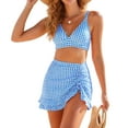 thumbnail image 6 of GEWSEY Women's High Waisted Bikini Sets Tummy Control Swim Skirt Two Piece Swim Suit 2026 Retro Swimsuit (Blue, S), 6 of 6
