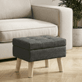 thumbnail image 7 of LEDREM Rectangular Storage Ottoman with Linen-Look Fabric, 11.8 x 15.7 Inch Foot Stool and Small Table for Living Room, Slate Gray, 7 of 7