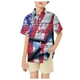 thumbnail image 4 of VNKIDY Boys Girls Independence Day Polo Shirts Kids Teen Holiday Fashion Prin Short Sleeve Button Front Collared Top For Daily Wear Gray 5-6 Years, 4 of 4