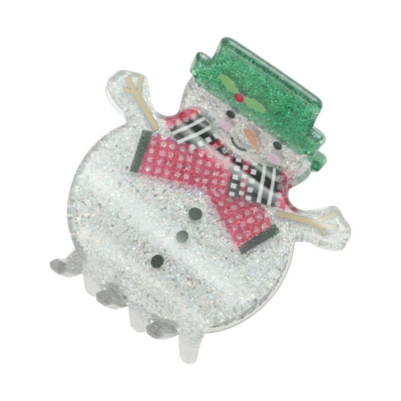 Unique Bargains 1 Pc Christmas Hair Clips Snowman Hairdo Clip for Christmas 1.97"x1.97"x1.77" Blue Red White