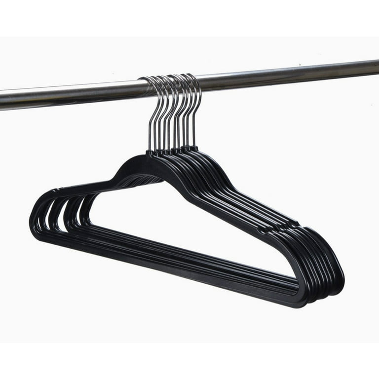 Hangorize Plastic Hangers 60-Pack, Black Plastic Hangers - Standard-Size Clothes Hanger with Notches - Hangers for Clothing and Accessories - Closet