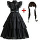 thumbnail image 4 of Disfraces de película Wednesday para niñas, disfraz de princesa de cumpleaños, disfraces de fantasía negra para Halloween, Carnaval, vestidos de Cosplay para niños, 4 of 4