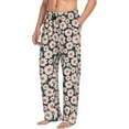 thumbnail image 3 of Kdxio Daisies Flowers Print Men's Sleep Pajama Pant Lounge Pants with Pockets, 3 of 8