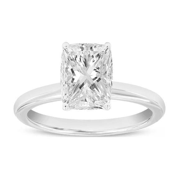 LuvMyJewelry Nisrine 2.25 CT Cushion Cut Lab Grown Diamond Engagement Ring for Women in 14K White Gold Solitaire Promise Ring Gift for Her