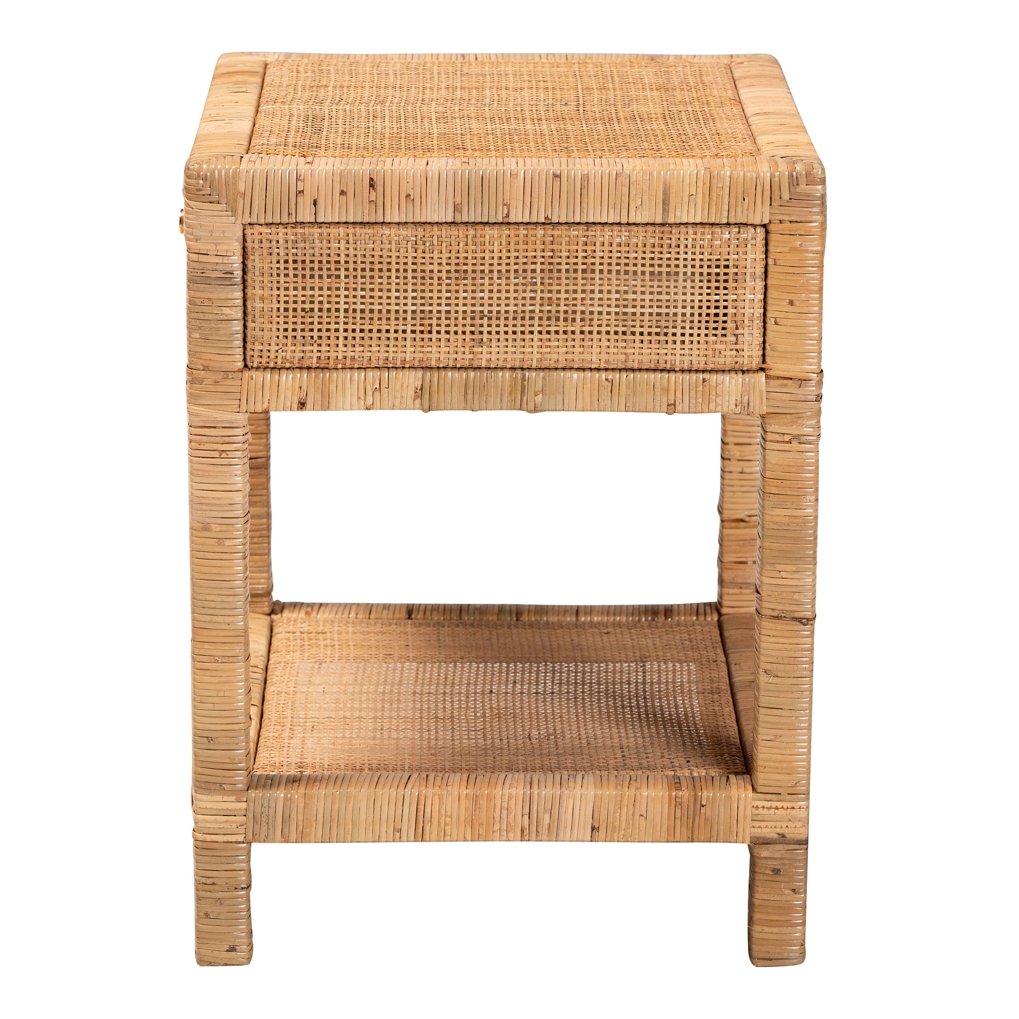 bali & pari Adelia Rattan BOHO Nightstand, 1-Drawer, Natural Brown
