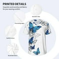 thumbnail image 5 of Fotbe Blue Flying Butterflies Baseball Jersey Shirt for Men and Women, Casual Short Sleeves Button Down T-Shirt-X-Large, 5 of 9