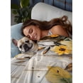 thumbnail image 3 of Yellow Floral Spring Twim Size Flat Sheet, Wrinkleproof & Fadeproof Cooling Flat Bed Sheet Only, Vintage Summer Botanical Breathable Soft Bedding Top Sheets 66 x 96 Inches, 3 of 8