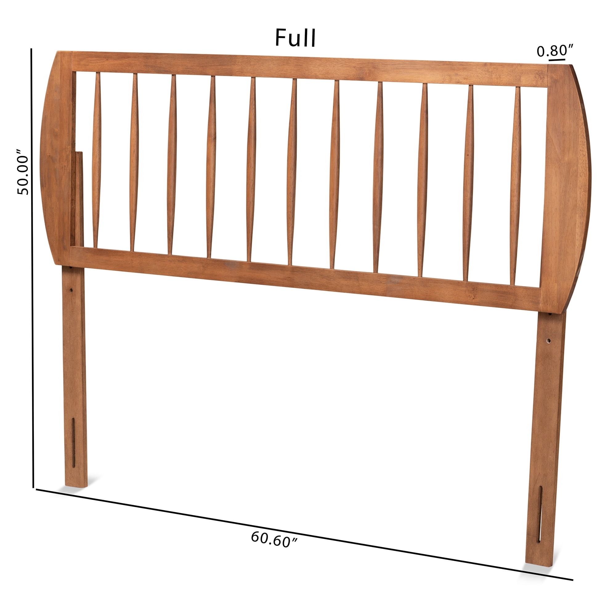 Baxton Studio Norman Contemporary/Modern Back Support Rubberwood Headboard, Full, Ash Walnut