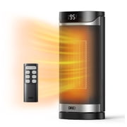 DREO 14'' Space Heaters for Home, 1500W Electric Heater with 2s Fast Heating, Energy Efficient, 70° Oscillation, Remote Control, 3 Heat Levels, 34dB Quiet Operation for Inside Use, Office, Black