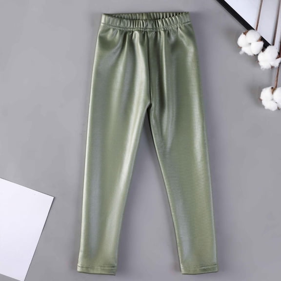 XXWXYD Toddler Fa𝗎x Leather Stretc𝗁y Leggings High Waist Yoga Flare PU Dance Casual Athletic Long Skinny Pants Kids Teens Fashion Club Comfortable Pants