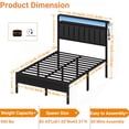 thumbnail image 2 of Dyzmo Queen Size Bed Frame with Headboard and Footboard, Metal Platform Bed Frame with Smart LED Lights, Heavy Duty Metal Support, No Box Spring Needed, Easy Assembly, Black Oak, 2 of 8