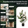 thumbnail image 2 of Topcobe 38 Inch Artificial Camellia Tree Faux Flower Plant in Cement Pot Pink, Artificial Trees for Home Decor Indoor Outdoor, 2 of 8