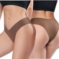 thumbnail image 3 of FLMEI Women Briefs Low-Rise Underwear Seamless Ice Silk Thongs Lingerie Cotton Breathable Panties Size for Womens 2 Pack, 3 of 9