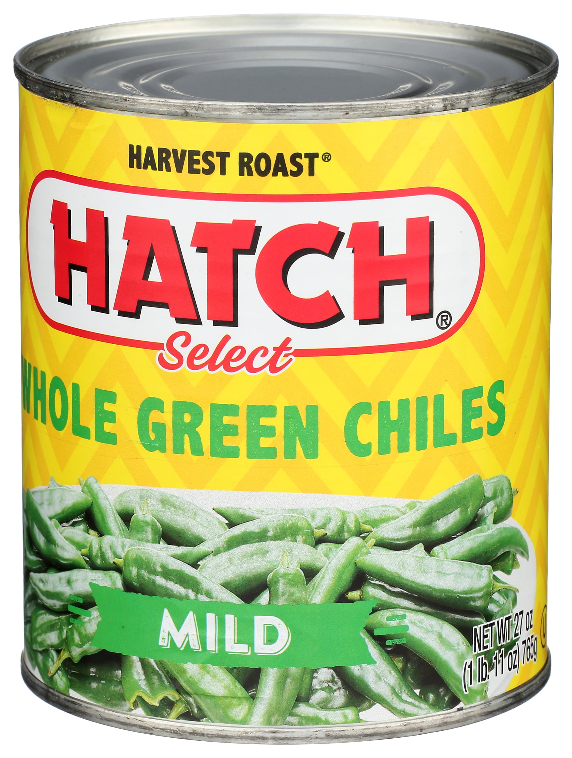 Pack of 6, Hatch Mild Whole Green Chilies, 27 oz
