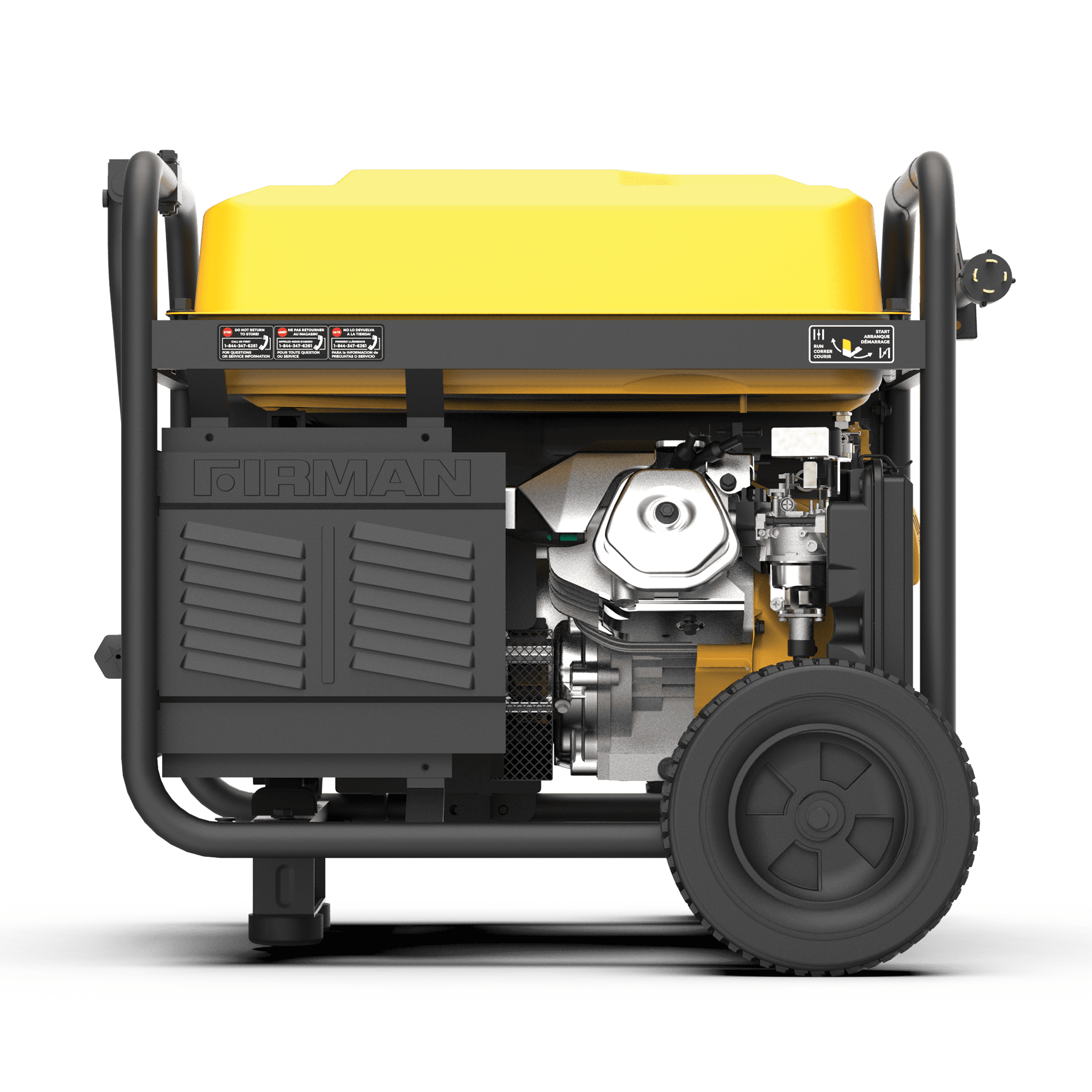 Firman Generator, 8000W/10,000W, Gasoline, Remote Start, 120/240V, w/ Wheel Kit, CO Alert, Adapter, Short Power Cord and Cover