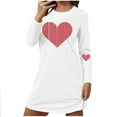 thumbnail image 2 of Sakmal Love Mumu Nightgownss for Women Valentines Long Sleeve Lightweight Sleepshirt Heart Print Knee Length Ladies Nightgown 2X, 2 of 5