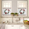 thumbnail image 4 of Christmas Curtain Valances Set Elk Truck Snowflakes Ball Xmas Tree Plaid Winter Kitchen Curtains 36&nbsp;inch Length Rod Pocket Valance and Tiers 3 Piece Set Small Bedroom Bathroom Laundry Decor, 4 of 7