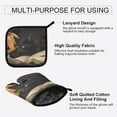 thumbnail image 3 of Yayeee Oven Mitts and Pot Holder Set of 4 Heat Resistant Kitchen Gloves Baking Hot Pad, Retro Halloween Cat, 3 of 5