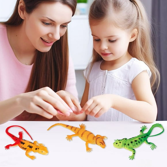 Christmas Baby Toys Gift,Toy Figures for Girls Boy, Simulated Feral Animals Model Lizard Geckos Chameleons Horned Lizard Lizard Green Sideburns Lizard Green Lizard Festival Decorations and Ornaments