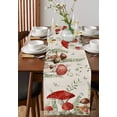 thumbnail image 4 of Table Runner Dresser Scarves 60 Inch Long, Rustic Farm Mushroom and Leaves Linen Dining Table Runners Butterfly on Vintage Linen Texture Tabletop Scarf for Wedding Holiday Party Kitchen, 4 of 7