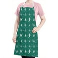 thumbnail image 5 of Green Christmas Tree and Snow Apron-Garden Aprons for Women with Pockets-Cotton Linen Waterproof Kitchen Cooking Gardening Aprons Adjustable for Kitchen,Cooking,BBQ and Salon 32"x27", 5 of 7