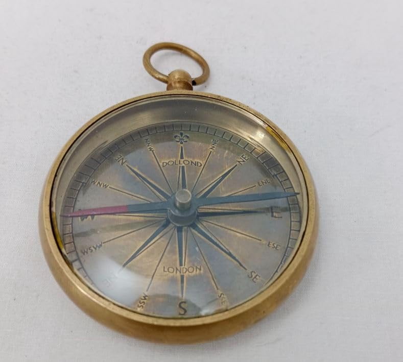 Maritime treasures Vintage Brass Pocket Compass Antique Style Nautical Navigation Compass for Hiking, Travel, Decor & Gift