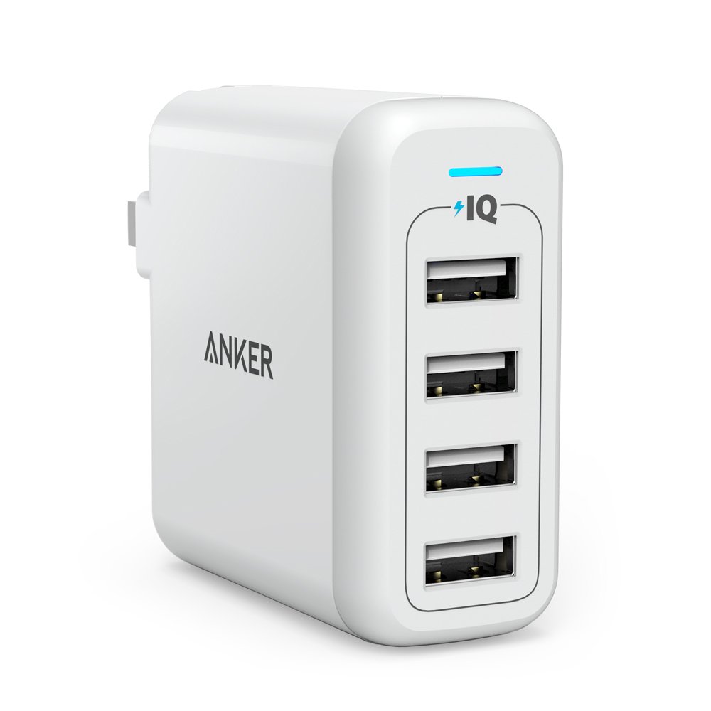 Anker 40W 4Port USB Wall Charger PowerPort 4, MultiPort USB Charger