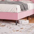 thumbnail image 5 of 4 Ever Winner Queen Upholstered Platform Bed Frame with Adjustable Button Tufted Headboard, Pink, 5 of 7