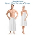 thumbnail image 6 of Dan River Shower Wrap With Pocket Pack Of 1 Lightweight Terry Cotton Bath Towel Wrap - White, 32X60in, 6 of 7